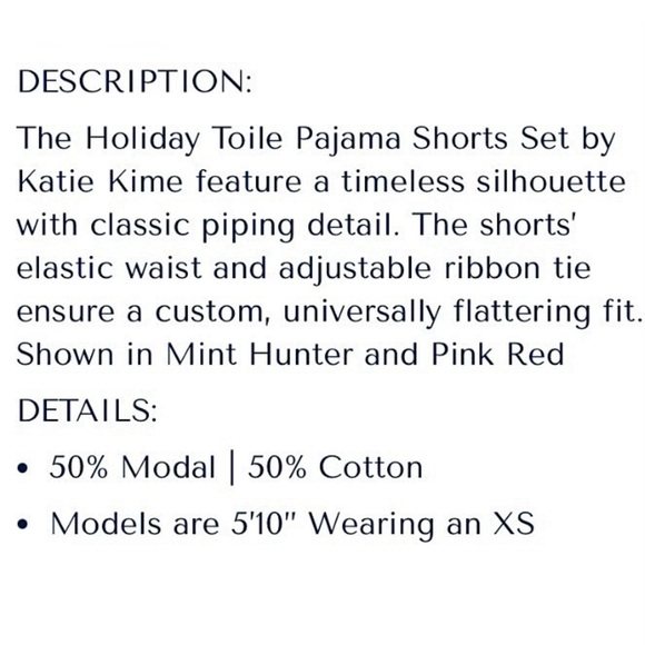 Katie Kime New Holiday Toile Pajama Short Set PJ’s Vintage Retro Size 3XL / 2XL - Picture 4 of 16